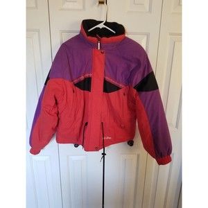 Vintage 90s Ski Doo Ski-doo Bombardier jacket parka color block red purple black